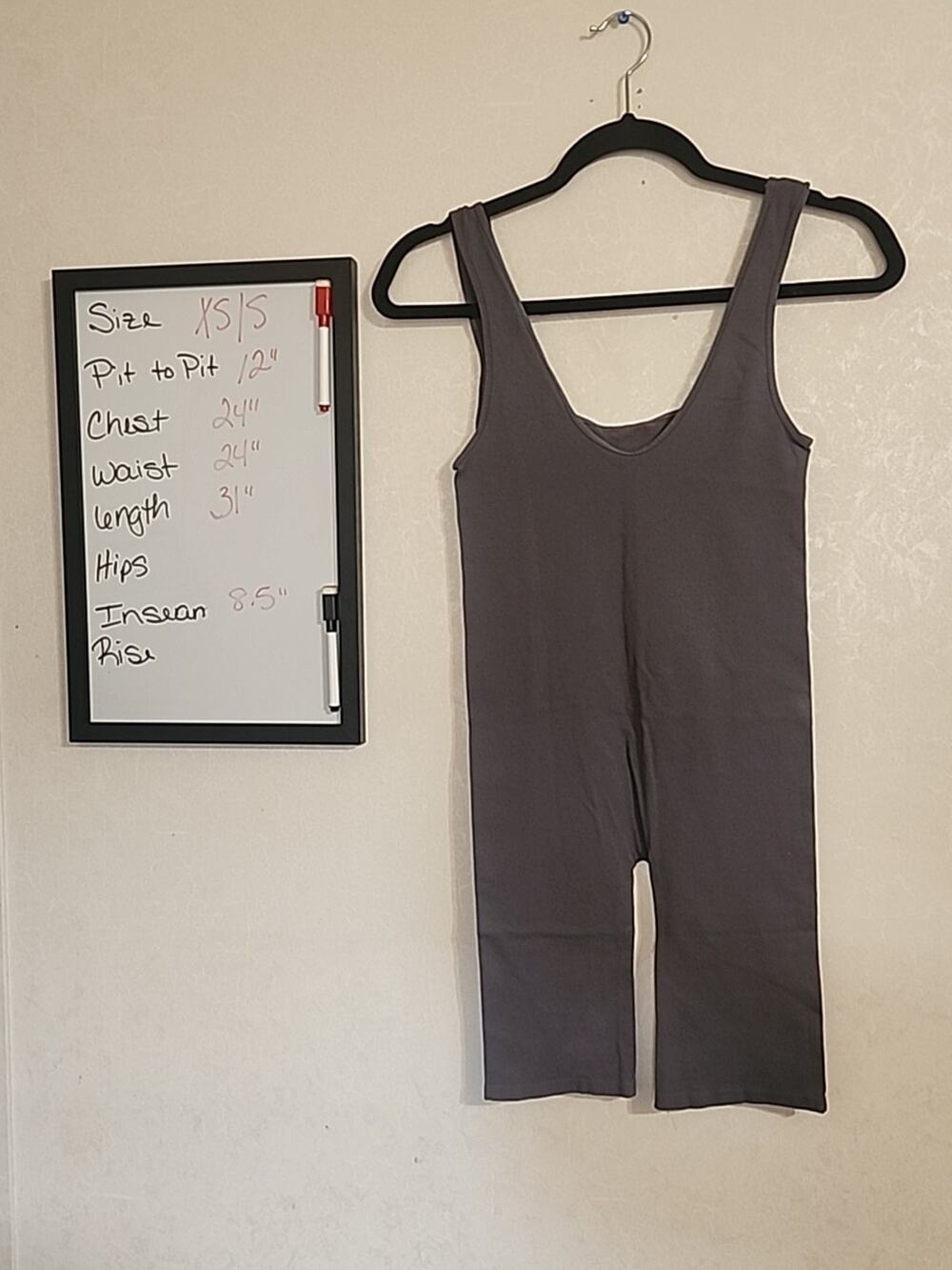 Free People Intimately Bodysuit With Shorts sz XS / S Sleeveless Gray Ribbed